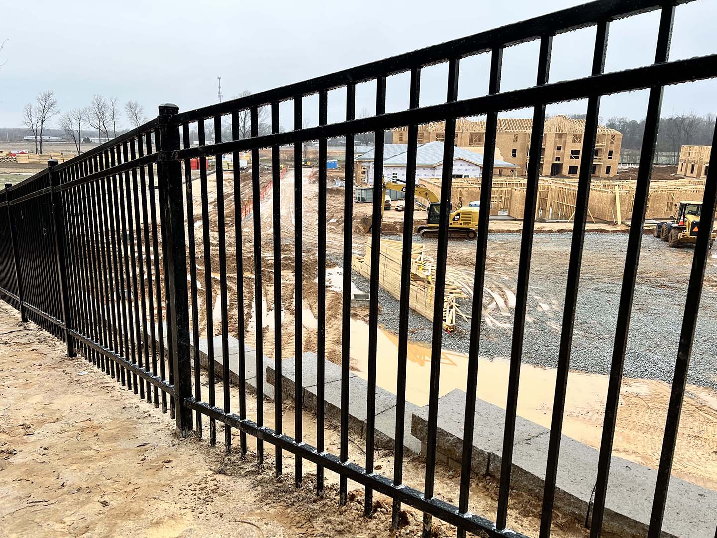 Commercial aluminum fence installation for the Jackson Tennessee area.