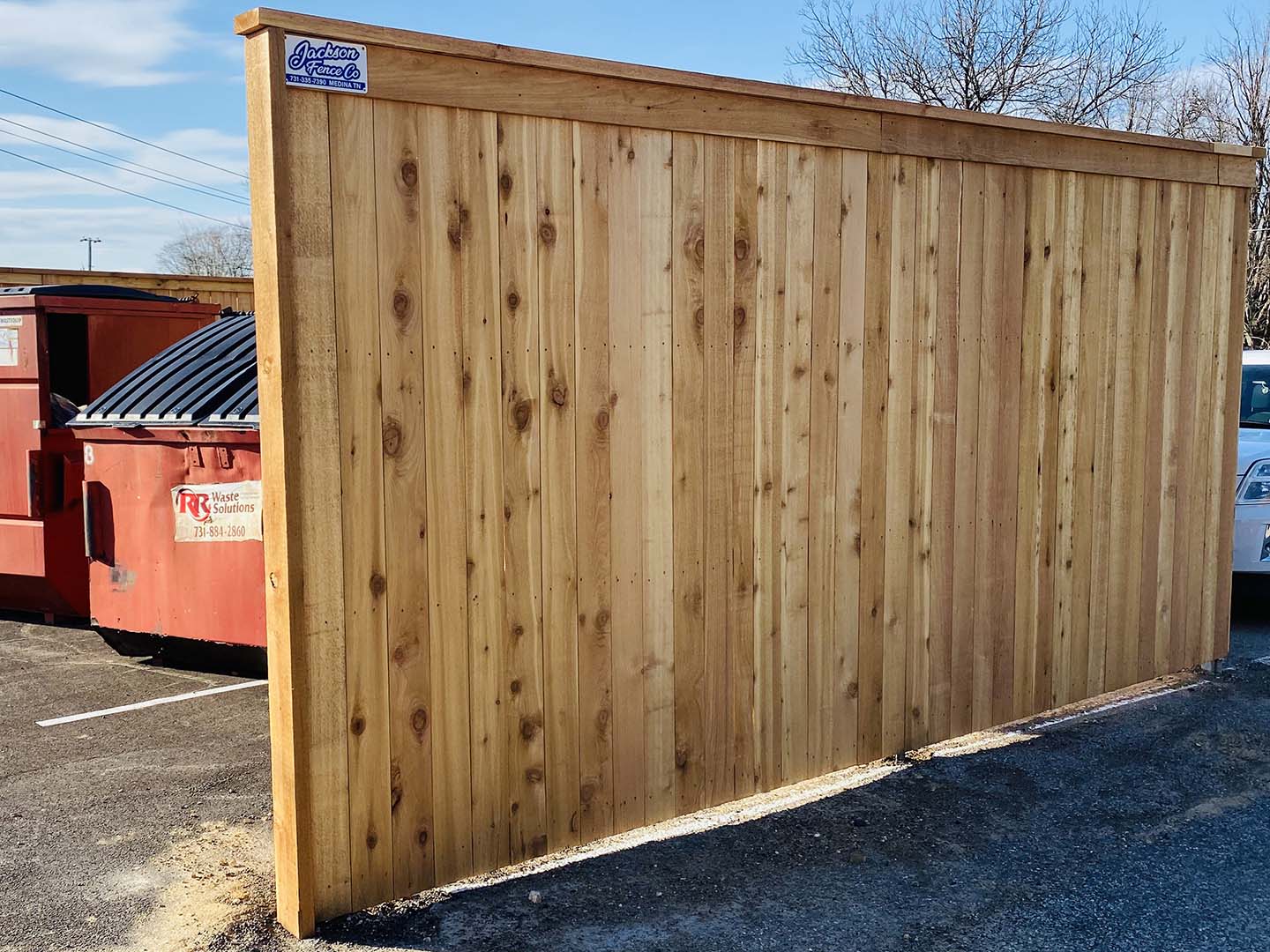 Commercial Wood fence installation for the Jackson Tennessee area.
