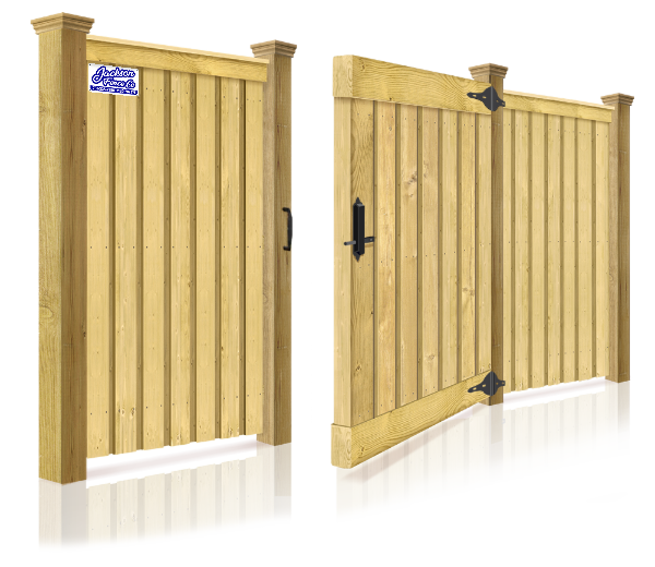 example of a wood fence gate in Jackson Tennessee